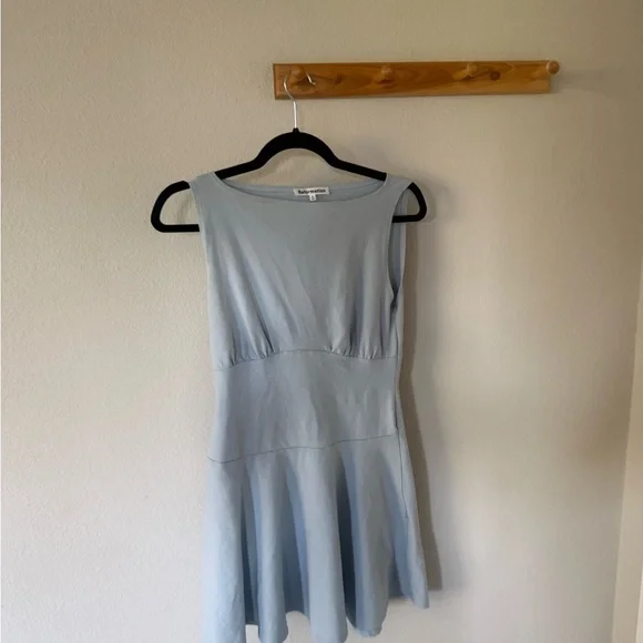 Reformation Pale Blue Sleeveless Flared Mini Dress - Picture 2 of 4